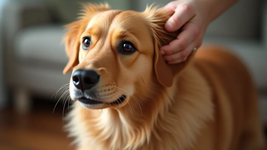 Dog scratching ear