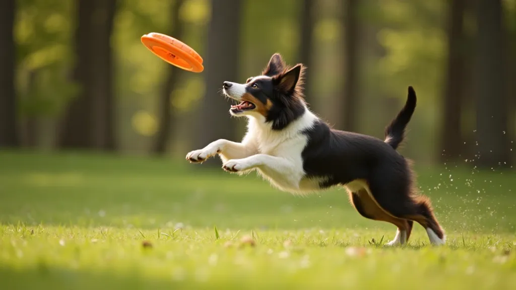 Border Collie catching a frisbee