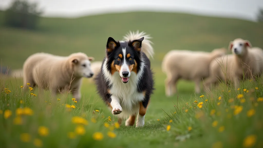 Border Collie herding sheep