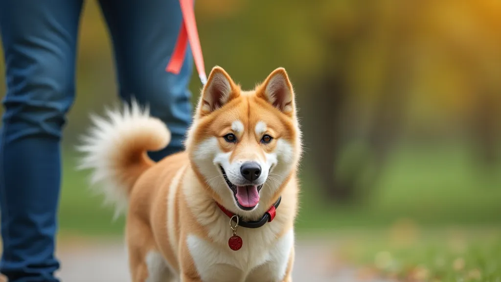 Dog on leash