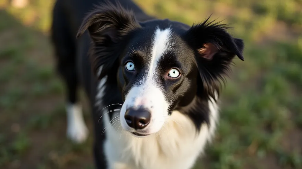 Dog showing the whites of its eyes, tense body posture