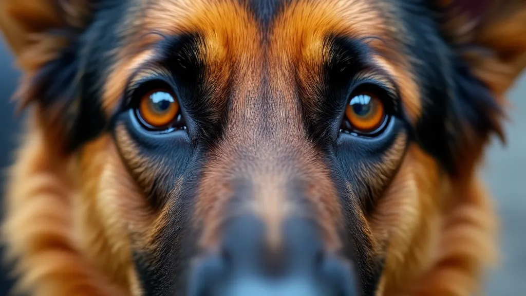 Close-up of a German Shepherd's face