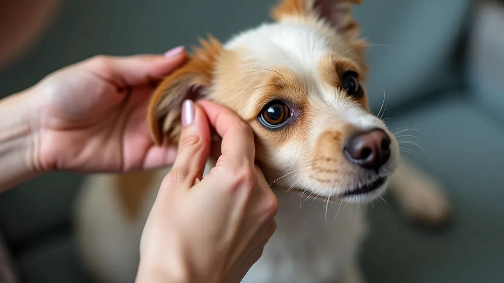 Groomer Cleaning Dog's Ears
