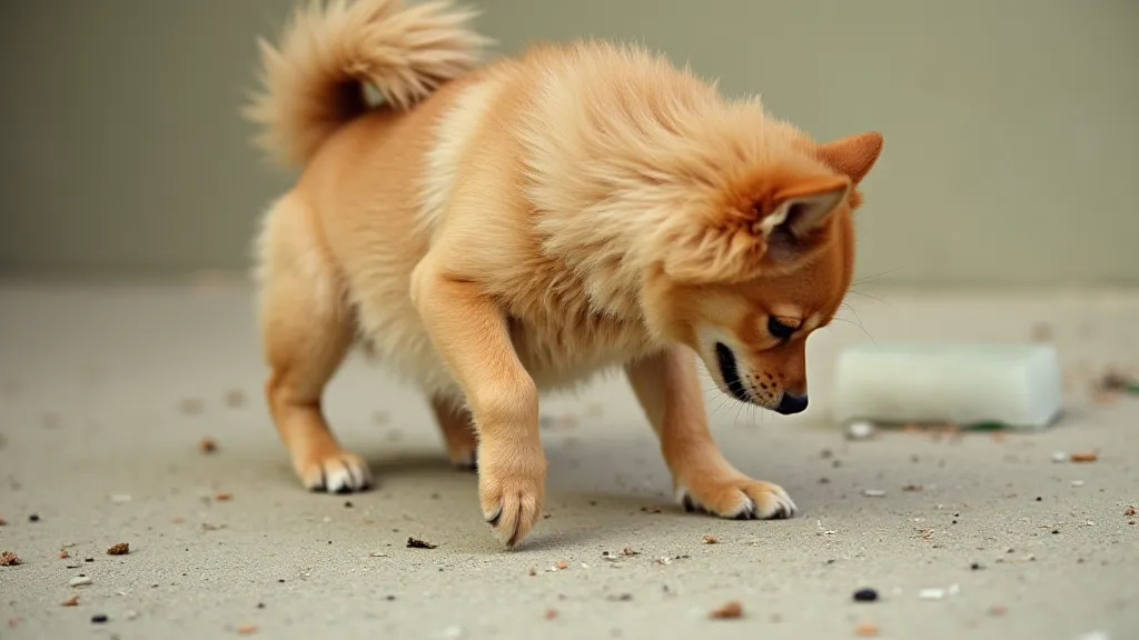 Dog playfully bowing