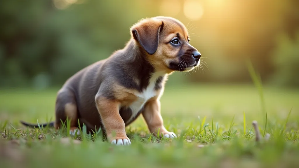 Puppy observing new surroundings