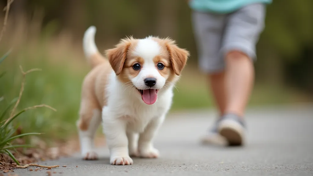 Puppy getting praised